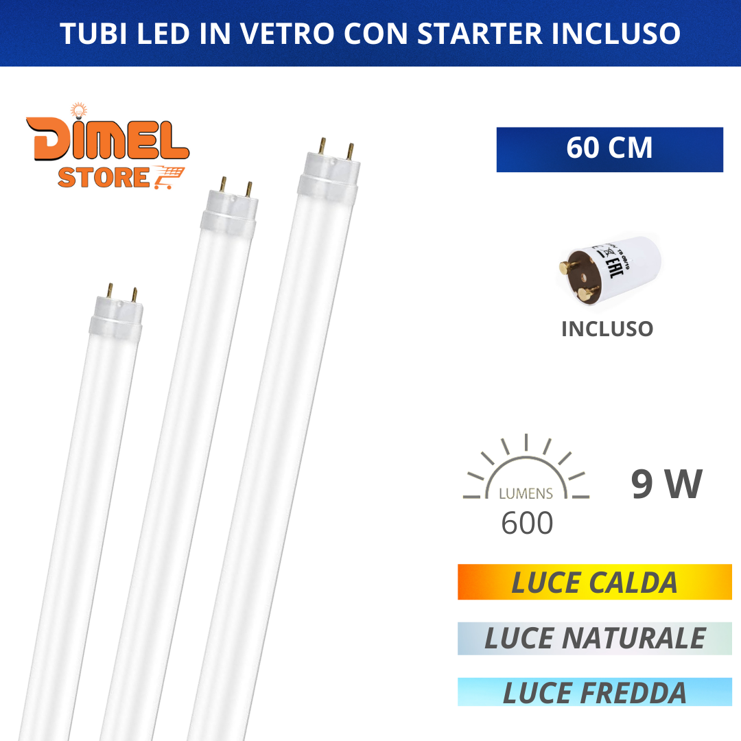 Elettrico :: Illuminazione :: Illuminazione da Interno :: TUBO LED T8 - G13  - Dimel srl