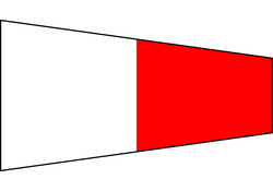 Bandiera Triangolare Segnalazione Nautica Interrogativa 340x100x30cm