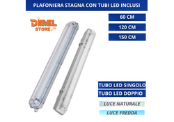 Plafoniera Stagna Tubo singolo IP65 - Tubo led incluso