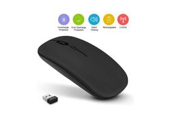 Mouse wireless nero con batteria ricaricabile incorporata